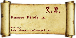 Kauser Mihály névjegykártya